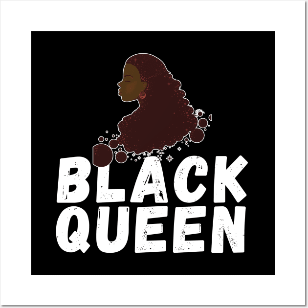Black Queen Brown Afro Hair African American Woman Wall Art by ExprezzDesigns